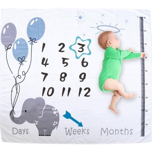 1 Set Baby Monthly Record Growth Milestone Blanket Newborn Photography Props Kit