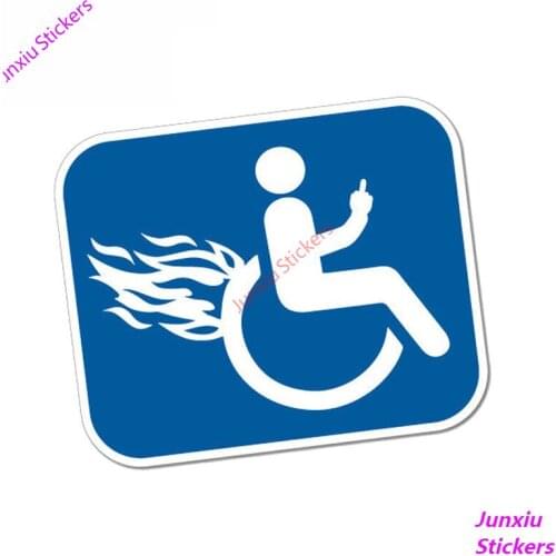 Disable Furious Wheelchair Colorful Car Stickers and Decorative Waterproof Scratch-Proof Exterior Decoration Decals KK12*10cm