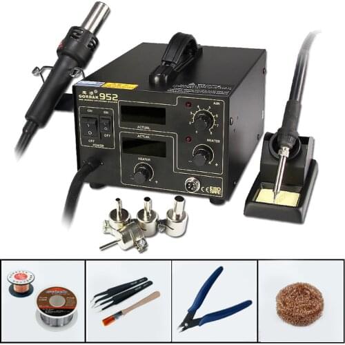 GORDAK 952 2 in 1 Heat Gun Soldering Station Constant Temperature Electric Welding Machine Lead-Free Welding Desoldering Station