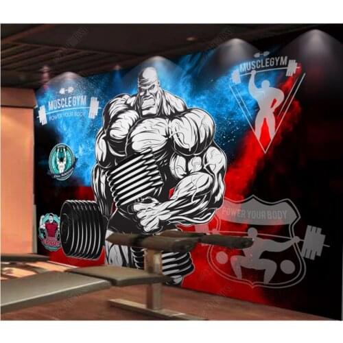 Custom photo wallpaper for walls 3d mural Retro nostalgic gym hercules colorful background wall papers Painting decoration