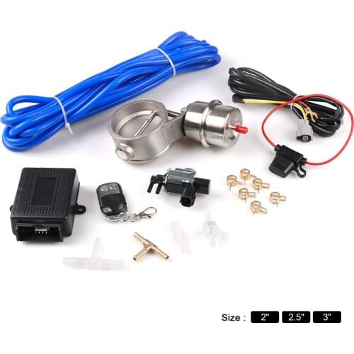Car Vacuum Exhaust Cutout Valve Close style Wireless Remote Controller Set 2'' 51MM/2.5''63MM/ 3'' 76MM