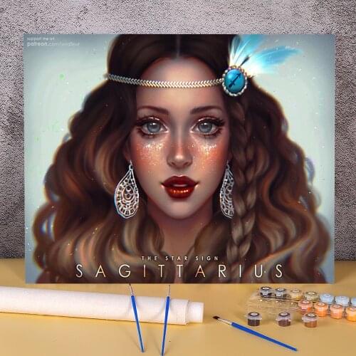 Cartoon Girl Woman DIY Painting By Numbers Package Oil Paints 40*50 Oil Painting Wall Decoration For Adults Handicraft