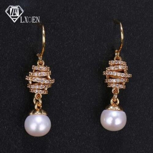 LXOEN Exquisite Twining Shape with AAA Zirconia Pearl Dazzling Earring In The New Trend Banquet for Women Beautiful Dress Up
