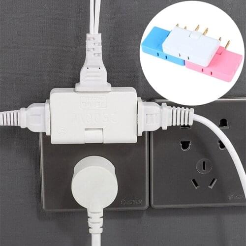 US Plug 1 To 3 Ways Power Rotatable Socket Converter Mini Slim Wireless Outlet Adapter Light Convenient Extension Multi Plug Acc