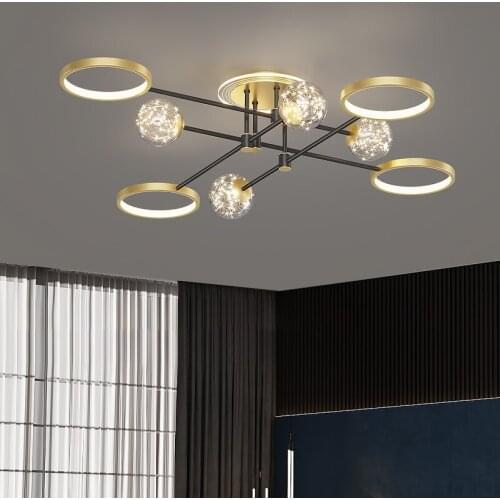 Modern Led Lights Luxury Chandelier Villa Hotel Living Bedroom Dining Iron Art Indoor Lighting Ceiling Lamps Brightness Dimmable