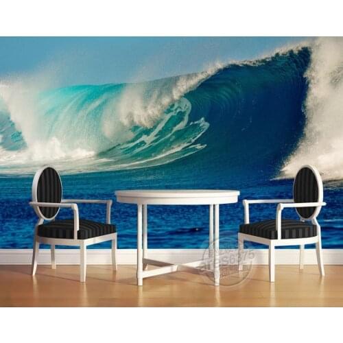 Stereoscopic 3D TV backdrop of the sea waves 3d stereoscopic wallpaper 3d murals wallpaper for living room