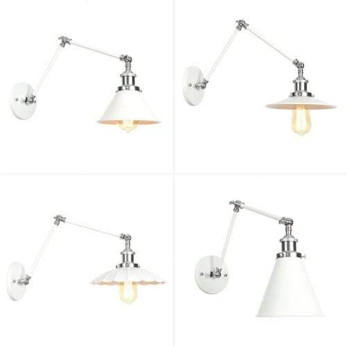American white wrought iron wall lamp Creative living room study lighting Retro industrial style bedroom bedside sconce
