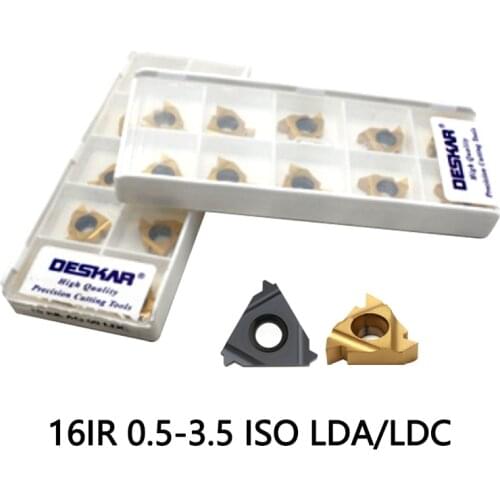 10PCS 16IR 1.5 iso 16IR 0.5 0.75 1 1.25 1.5 1.75 2 2.5 3 3.5 ISO LDA LDC carbide inserts CVD coating DESKAR brand Turning Tool