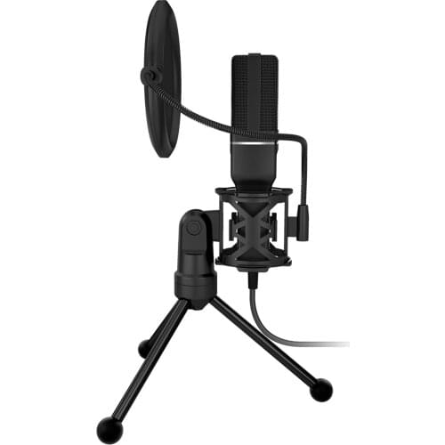 SF-777 USB Computer Microphone Plug & Play Mic with Tripod Stand Holder Gooseneck Portable Microphone for Computer PC Laptop