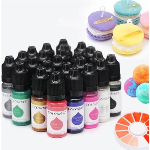10ml 24 Colors Liquid Colorants Epoxy Resin Pigment Soap Candle Silicone Rubber Glue Toning Pigment DIY Dye