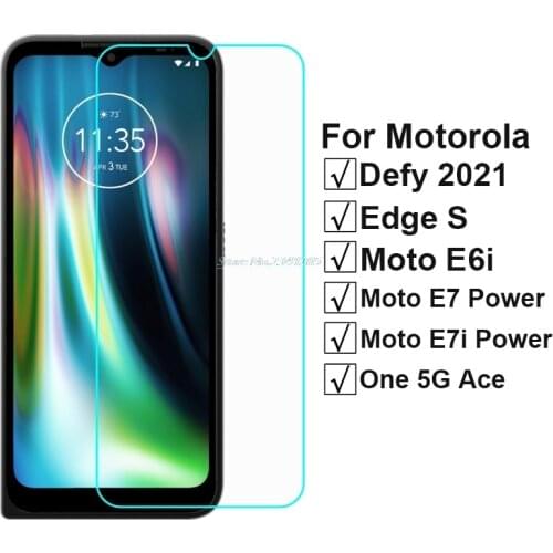 2-1PC Glass Cover For Motorola Defy 2021 Tempered Glass for Motorola Edge S Moto E6i Moto E7 i Power One 5G Ace Screen Protector