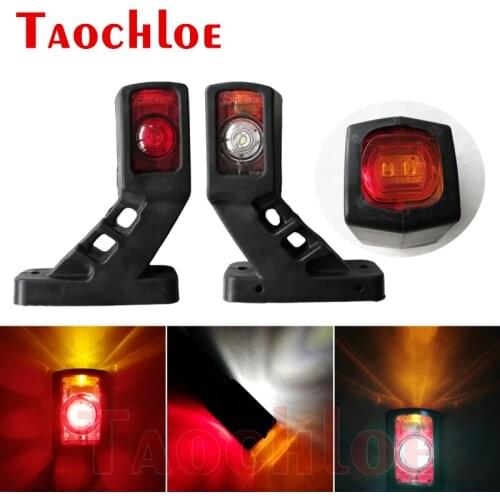 2Pcs 12V 24V Truck Side Marker Lights LED Position Lamp Trailer Tractor Parking Light Lorry Rear Clearance Lamps Red White Amber