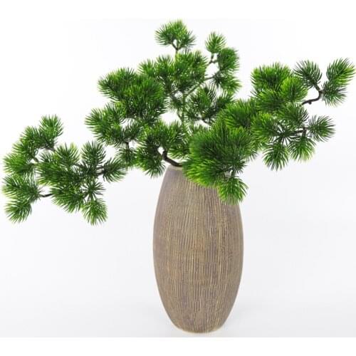 2pc Artificial Pine Branch Simulation Green Plant Fake Pine Needle Cabinet Balcony Garden Decoration
