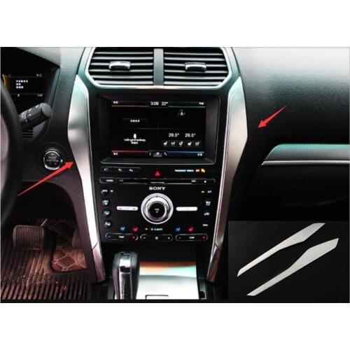 2016-2017 -2018 silver matte Center Cosnole Air Conditioning Navigation Panel Decoration Cover Trim For Ford Explorer Interior
