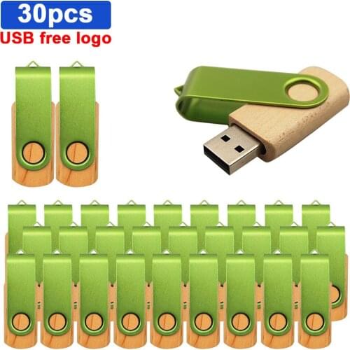 30pcs/lot USB 2.0 wooden Flash Drive gift Pen Drive 64GB 32GB 16GB 4GB Pendrive U Disk usb flash drive free custom logo Cle Usb