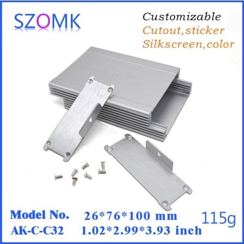 4 pcs, szomk aluminium distribution enclosure 26*76*100mm aluminum enclosure control box, electronic project box electronic case