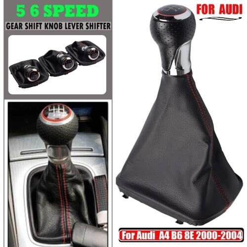 For Audi A3 S3 2003-2013 Car-Styling 5 Speed Gear Stick Shift Knob With Leather Gaiter Boot Cover