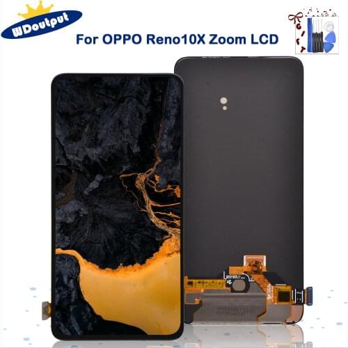 Original AMOLED For OPPO Reno 10x zoom LCD Display Screen Touch Panel Digitizer For Oppo Reno 10x Zoom CPH1919 LCD Screen+Frame