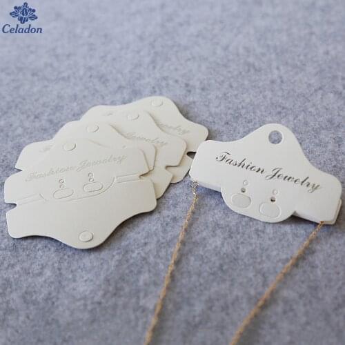 7.8x8.5cm 100pcs White Paper card for Neckalce Earring Set Jewelry Display Cards Packaging Fashion Jewelry