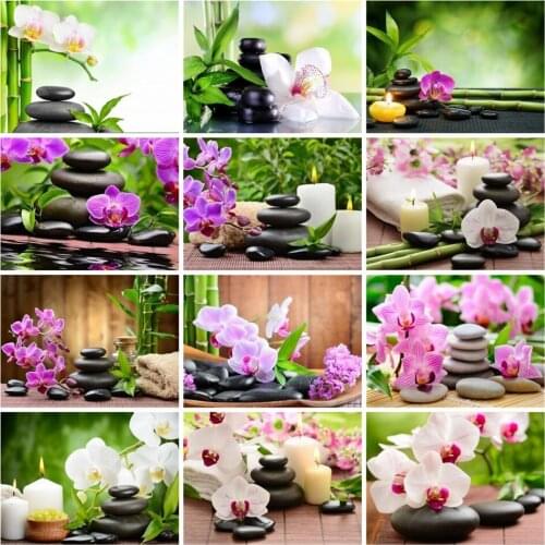 AZQSD DIY Full Square Diamond Painting Flower Cross Stitch Handmade Gift Diamond Embroidery Sale Candle Full Kits Wall Art