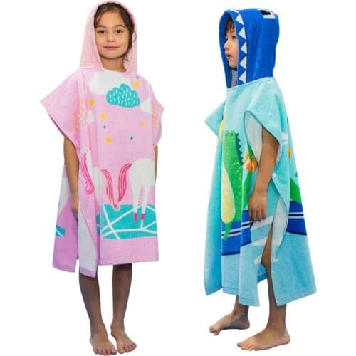 Bath towel Beach towel Cotton cartoon dinosaur bathroom swimming pool bath can wear children size 70cm microfiber towel