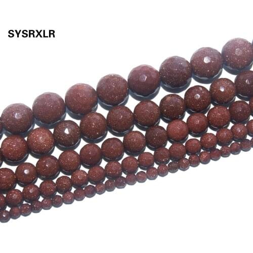 Free Shipping Faceted Natural Stone Golden Sand Loose Beads For Jewelry Making Charm DIY Bracelet Necklace 4/6/8/10/12 MM Strand