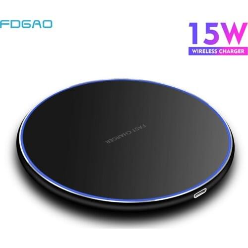 FDGAO 15W Fast Wireless Charger For Samsung S9 S10 S20 iPhone 12 11 Pro XS MAX XR X 8 Huawei P40 Pro Qi Quick 10W Charging Pad