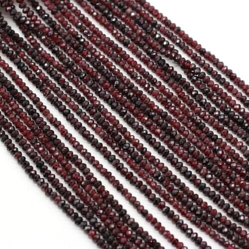 Small Beads Natural Stone Garnets Beads 3x4mm Section Abacus Shape Loose Beads for Jewelry Making Necklace DIY Bracelet