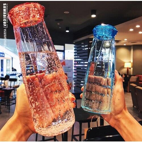 550ml Large Summer Creative Trend Student Water Cup Plastic Portable Leak Proof Girl Heart Korea Cute Version Water Bottle