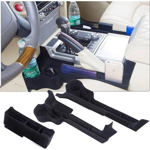 Black ABS Centre Console Seat Crevice Storage Box Organize Bag For Toyota Land Cruiser 200 LC200 FJ200 2016~2019 Accessories