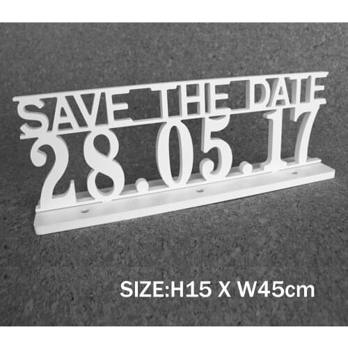 Customized Wood Wooden Words SEMPRE SAVE THE DATE Shape For Kids Boy Girls Baby Shower Birthday Wedding Party Decoration Design