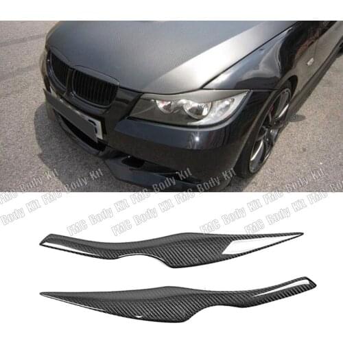 For BMW E90 Carbon Fiber Headlights Eyebrows Eyelids E90 E91 4DR A B - shaped eyebrows
