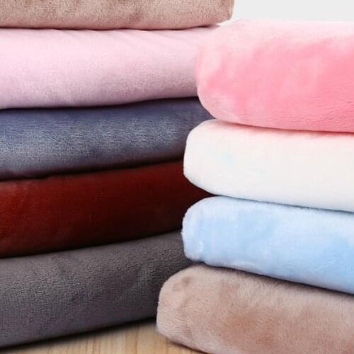 50*190cm Double-sided Solid Color Flannel Fabric Coral Fleece Pajamas Quilt Cover Plush Bed Sheet Fabric Fleece Thickening
