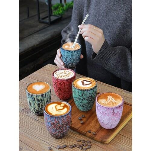 Retro Creative Design Saudi Ceramic Kiln Change Coffee Cup Beer Cup Water Cup Japanese Tea cup Gift cup High end Craft 250ml