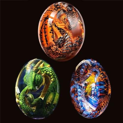 Crystal Transparent Resin Statue Dragon Egg Lava Dinosaur Egg Souvenir Resin Craft Luminous Handmade Dragon Eggs Home Decor Gift