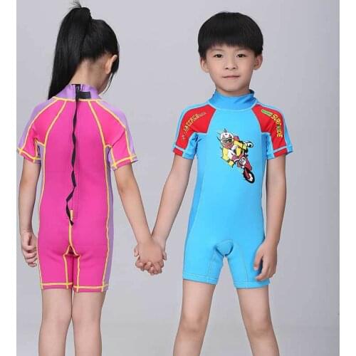Retail Girls' Swimsuit Bathing one girl High Skull Swimwear Blue SwimWear children wetsuit summer surfing diving suit