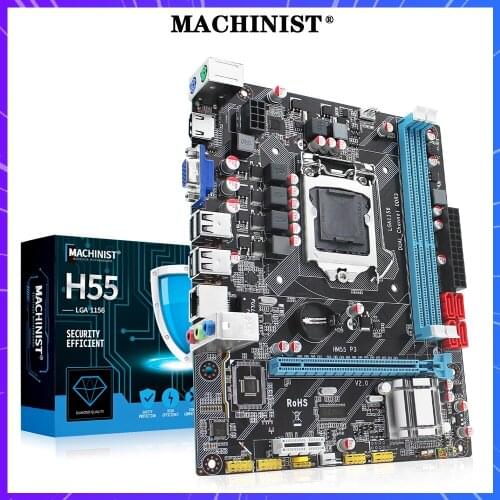 MACHINIST H55 Motherboard LGA 1156 Supports Intel Core I3 I5 I7 Processor 2*16GB DDR3 USB 2.0 Ports HDMI HD Interface HM55-P3