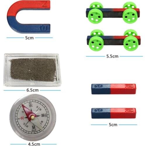 HUYU Labs Junior Science Magnet Set for education Science Experiment Tools Icluding Bar/Ring/Horseshoe/Compass Magnets