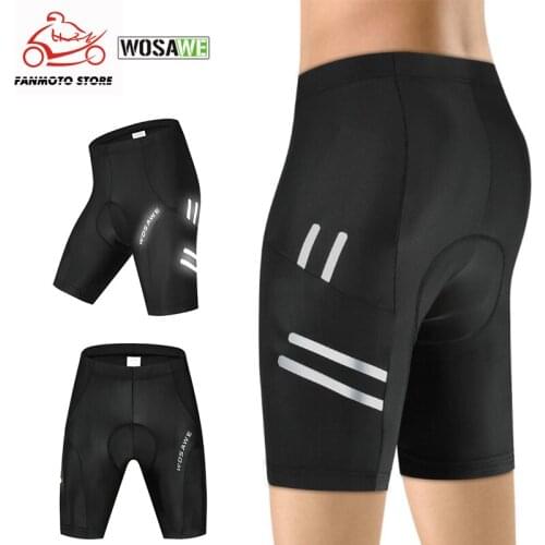 WOSAWE 5D Padded motorcycle Mens Shorts Shockproof Reflective Summer Sport Wear MTB Bicycle Road Bike Downhill Tights Shorts