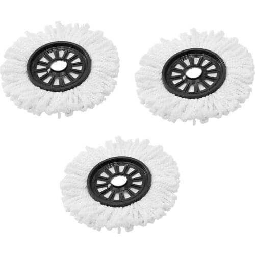 3 Pack Microfiber Spin Mop Heads Refills for Universal 360 Degree Spin Magic Mop Head Round Shape Spin Mop Handle