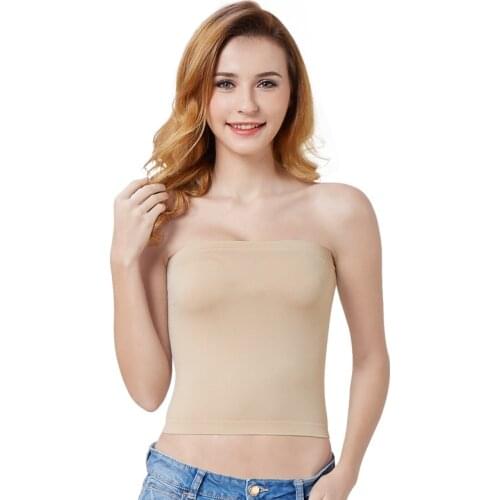 New Strapless Bra Womens Sexy Casual Long Tube Top Bandeau Sexy Wrapped Bra Summer Fitness Bra Belt Wrapped Femme Bralette