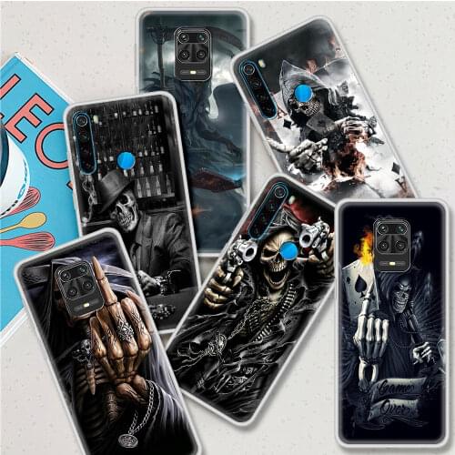 Shockproof Case for Xiaomi Redmi Note 9S 9 10 8 Pro 7 8T 9C 9A 8A 7A 6A K40 9T Soft Matte Phone Cover Grim Reaper Skull Shell