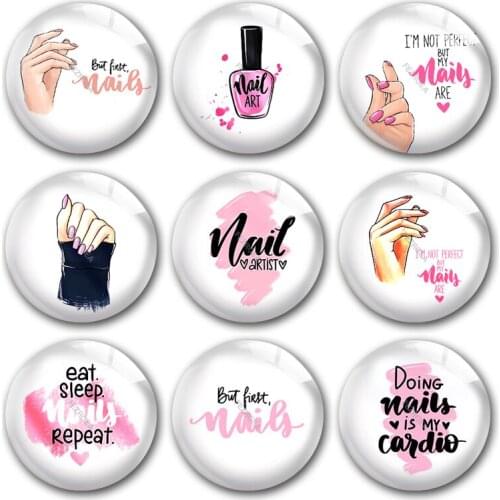 Handmade Beauty Girl Nail Art Superpower Nails Round Photo Glass Cabochons Demo Flat Back DIY Jewelry Making Findings Accessory