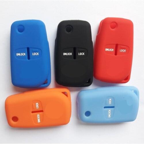 Auto Key Remote Repair Cover Silicone Holder For Mitsubishi Pajero ASX GRANDIS Outlander Lance 2 button flip key