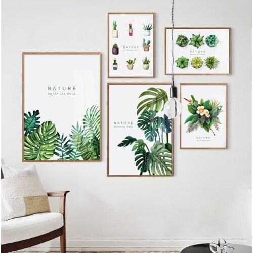 Nordic Canvas Painting Modern Prints Plant Leaf Art Posters Prints Green Art Wall Pictures Living Room Unframed Poster
