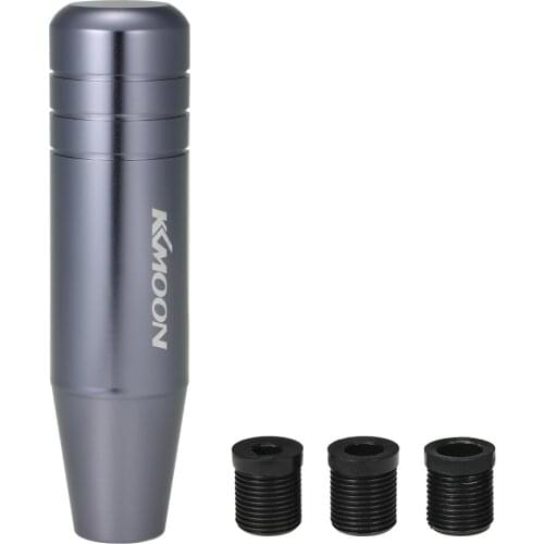 KKmoon Universal 13cm Length Aluminum Gear Shift Knob Racing Car Shift Gear Knob Black/Silver/Grey with 3 Adapter Car Styling