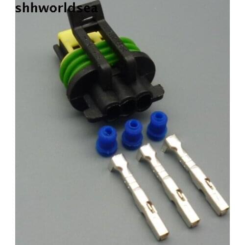 Worldgolden 5/30/100sets 3p 1.5mm auto cable wire terminals connector