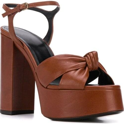 2021 Summer Sandals Women Super High Heels Fashion Thick Heels Platform Sandalias Night Club Show Sexy Shoes Dress Pumps