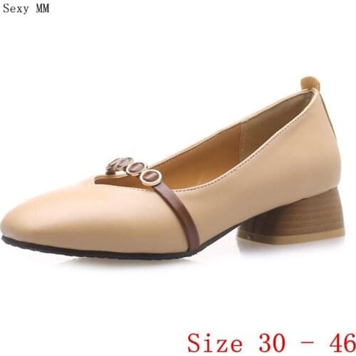 Med High Heels Women Pumps Med Heel Shoes Stiletto Woman Shoes Kitten Heels Small Plus Size 30 31 32 33 - 40 41 42 43 44 45 46