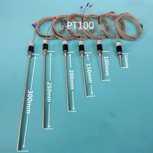 1x PT100 Digital Temperature Sensor M12 Thread Probe DIA=7mm 1.5m PVC 3-core Wire 304 Stainless Steel Shell